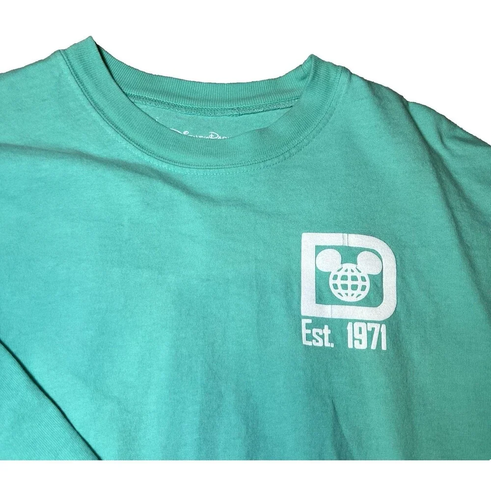 Walt Disney World Spirit Jersey Mint Green Seafoam Logo Est 1971 Size Small‎